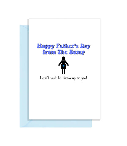 Funny Fathers Day Card from the Bump - pregnancy / expecting card for Dad