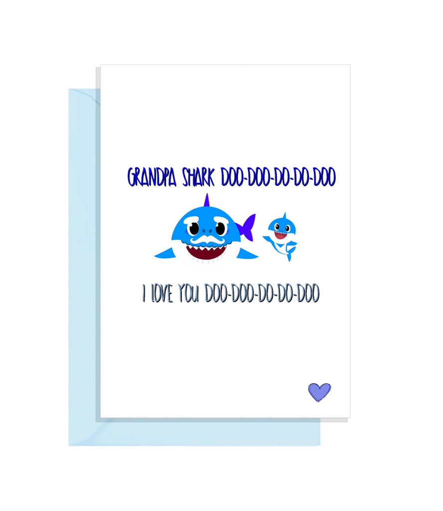 Funny Grandpa Shark Fathers Day Card - for Grandad from the Baby Shark song!