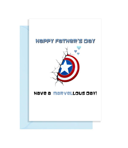 Funny Marvel Fathers Day Card - Have a Marvel-lous day! with Captain America