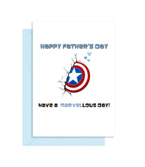 Funny Marvel Fathers Day Card - Have a Marvel-lous day! with Captain America