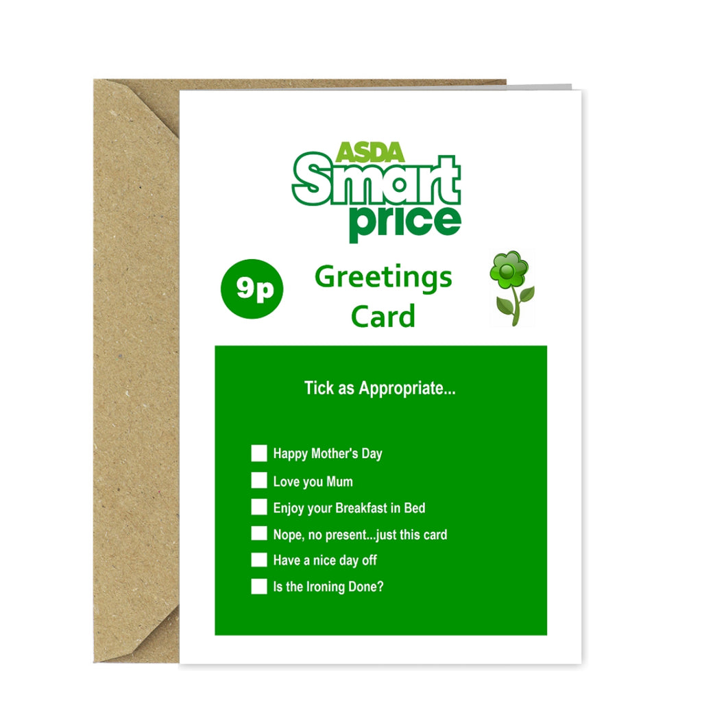 ASDA Mothers Day Card - Smart Price Supermarket Spoof Card