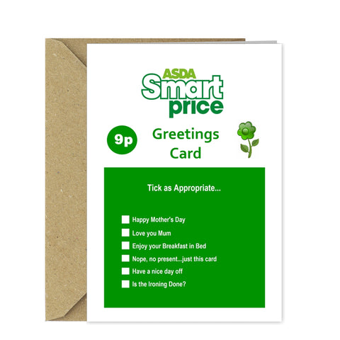 ASDA Mothers Day Card - Smart Price Supermarket Spoof Card