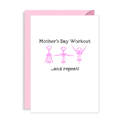 Funny Mothers Day Card - Wine Aerobics