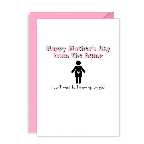 Funny Mothers Day Card from the Bump - pregnancy / expecting card for Mum