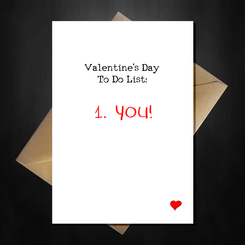 Rude Valentines Day Card - You are on my To-Do list - That Card Shop