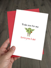 Star Wars Valentines Day Card, Yoda "Love You I do" Cute Funny