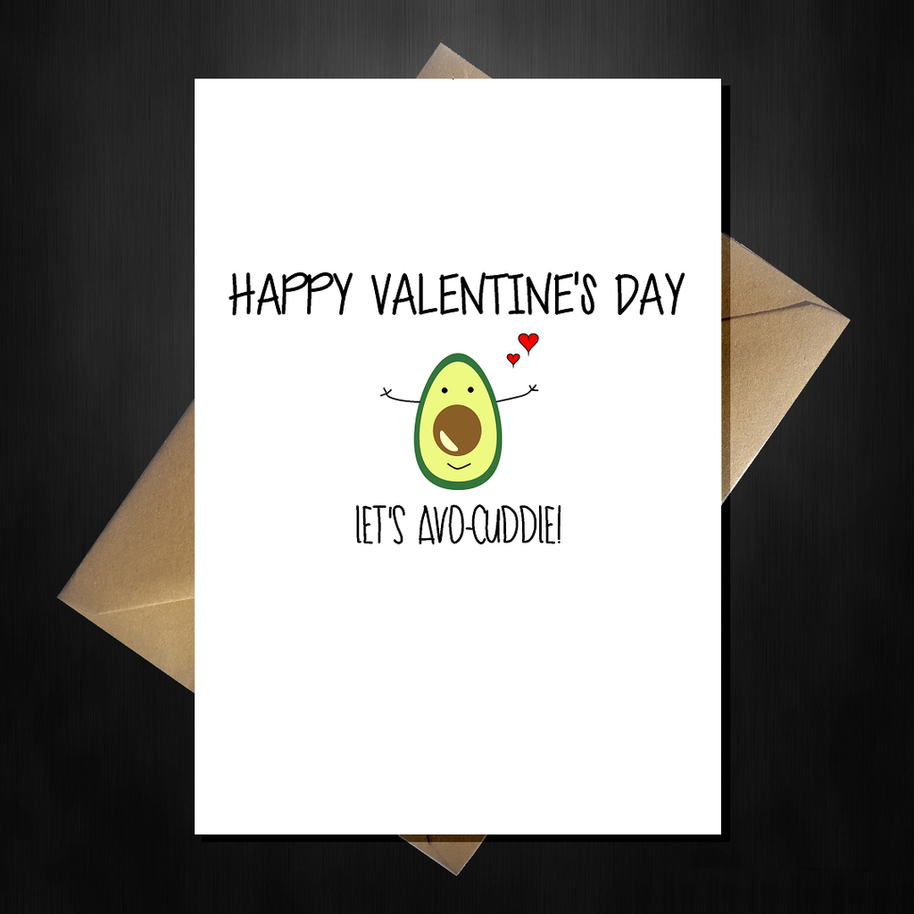 Funny Cute Valentines Day Card - Let's Avo Cuddle - That Card Shop