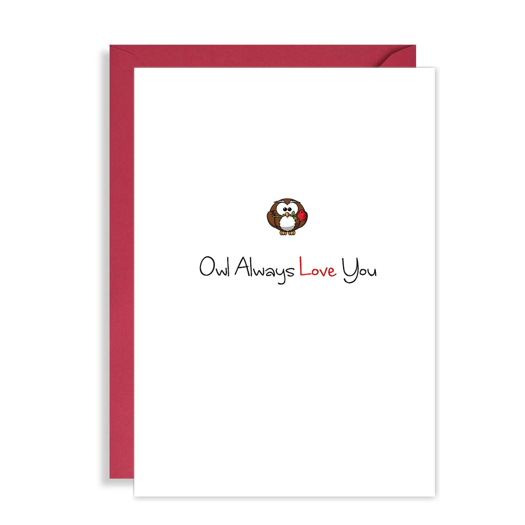 Funny Cute Pun Valentines Day Card - Owl always love you!