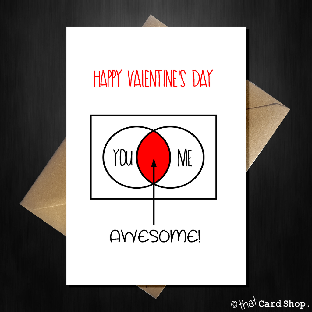 Cute Valentines Day Card - You + Me = Awesome - That Card Shop
