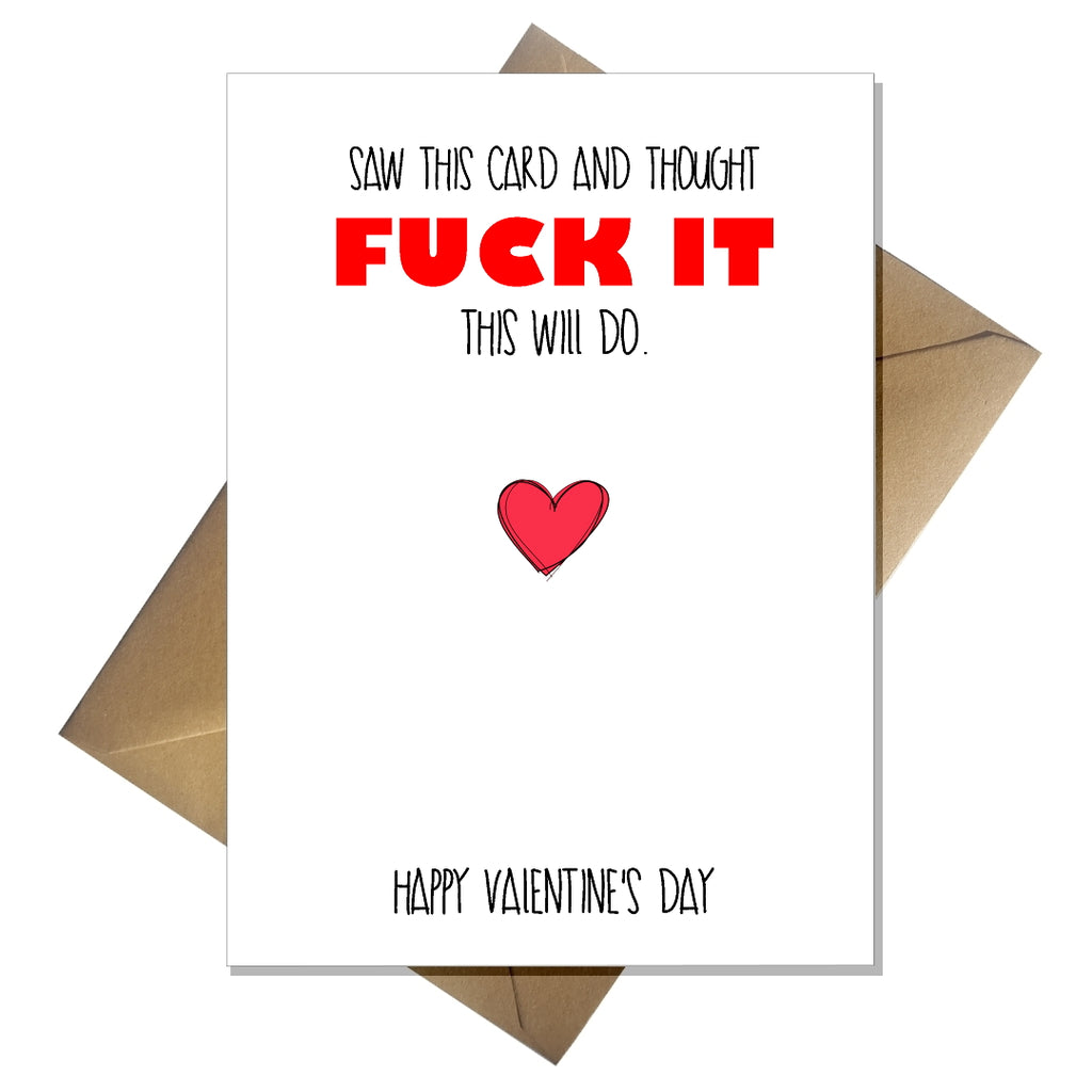 Rude Valentines Day Card - This will do! - That Card Shop