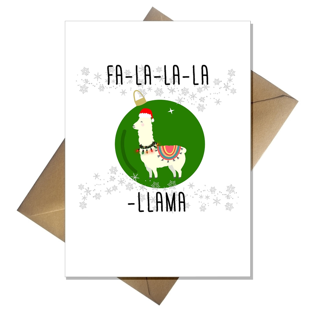 Llama Christmas Card - Funny Fa-la-la-llama Joke Pun Festive card - That Card Shop