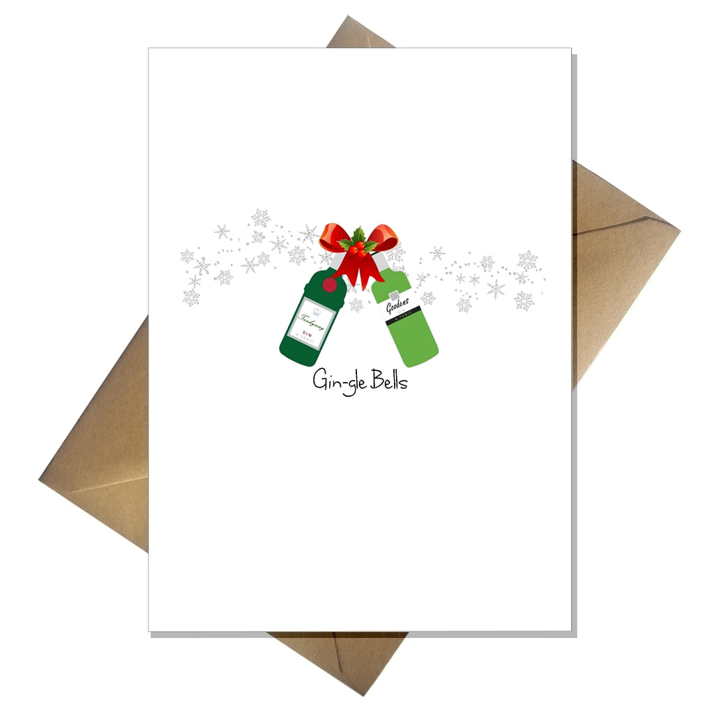 Funny Gin Christmas Card - Gin-gle Bells! - That Card Shop