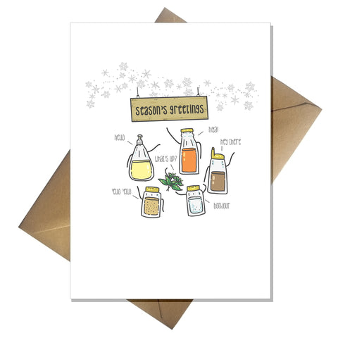 Funny Pun Seasons Greetings Christmas Card