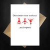 Funny Xmas Card - The Christmas Wine Workout - That Card Shop