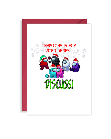Funny Video Game Christmas Card Among Us Crewmates