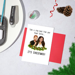 Funny Harry and Meghan Christmas Card - The Sussex's take a step back!