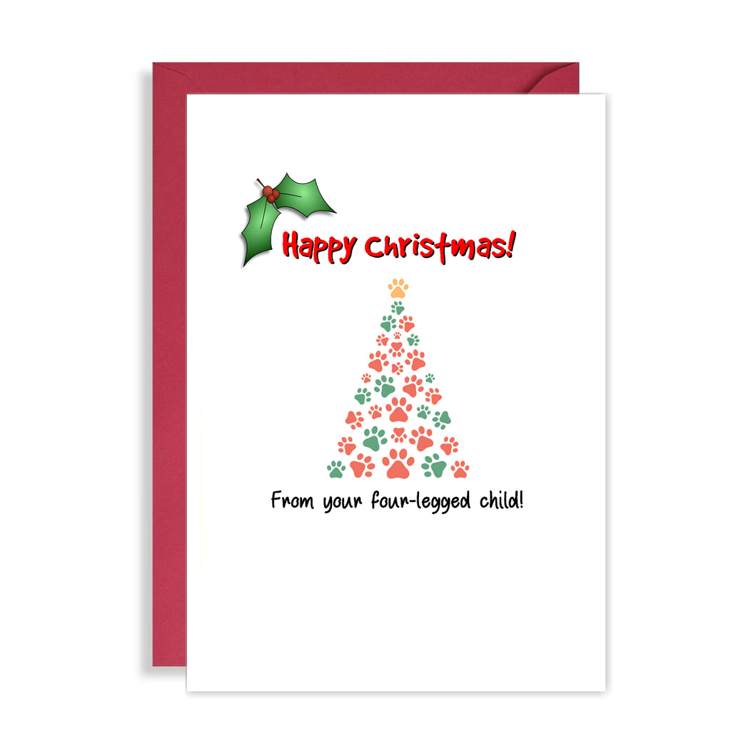 Funny Christmas Card from the Dog - From your four-legged child! Xmas card from cat / dog